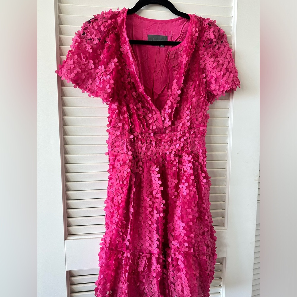 Anthropologie pink flower dress